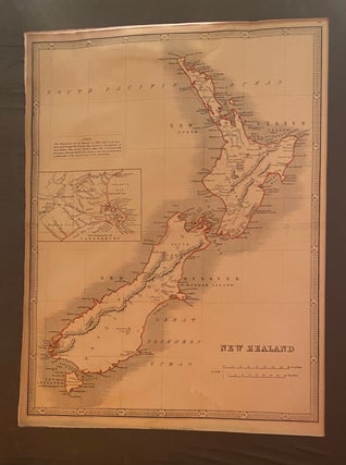 Item #014075 New Zealand with an inset of New Settlement of Canterbury Map. MAP