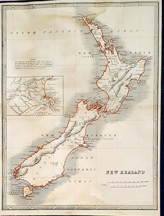 Item #014075 New Zealand with an inset of New Settlement of Canterbury Map. MAP