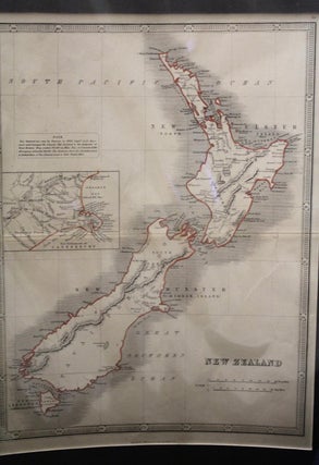 New Zealand with an inset of New Settlement of Canterbury Map