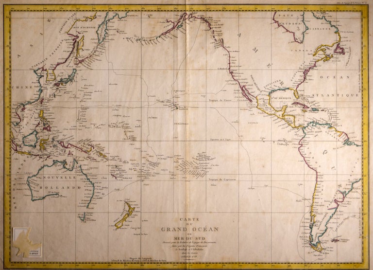 Item #014873 Carte Du Grand Ocean Ou Mer Du Sud. Atlas Du Voyage De La Perouse No. 3 Map. P. F. TARDIEU.