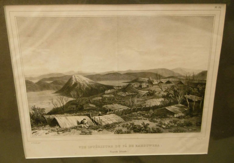 Item #015059 Vue Interieure Du Pa De Kahouwera (Nouvelle Zealande) Engraving. Louis Auguste De SAINSON.