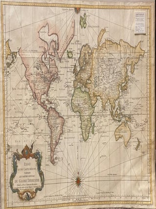Item #016383 Essay D'une Carte Reduite, Contenant Les Parties Connuees du Globe Terrestre. Dedie...