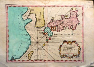 Cartes des Isles du Japon et les Presque Ifle de Coree Avec les coftes de ka Chine, Depuis Pekin. N. BELLIN.