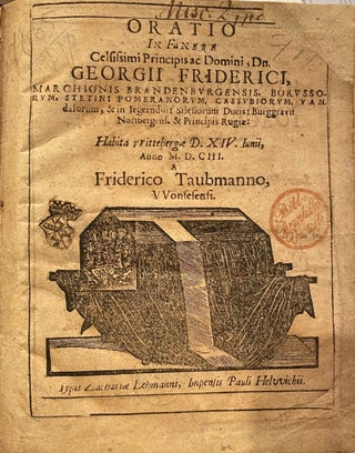 Item #017312 Oratio in Funere Celsissimi Principis ac Domini, Dn . Georgii Friderici, Machionis...