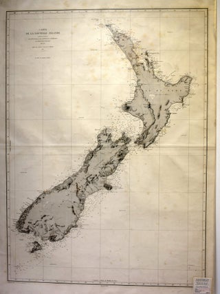 Item #017424 New Zealand survey map. Carte de la Nouvelle Zelande. Drury Stokes, Richards