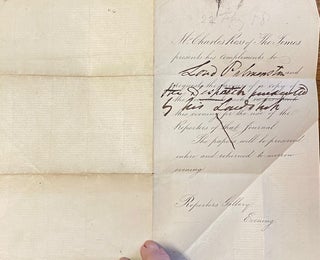 Item #017988 Annotated printed form. Lord Henry Palmerston