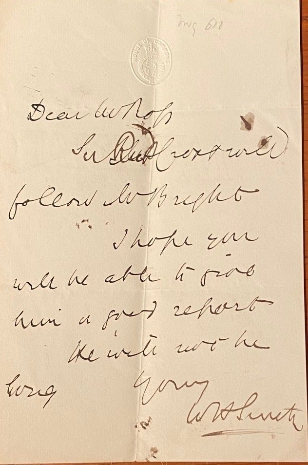 Hand Signed Letter Example Hand-written signed letter | William Henry Smith