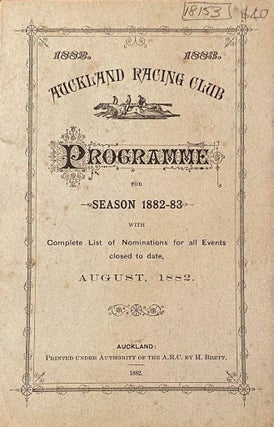 Item #018153 Auckand Racing Club for the season 1882-1883