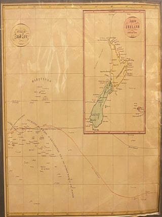 Stille Zuid See. No. 2. including New Zealand map with Tasman's route.