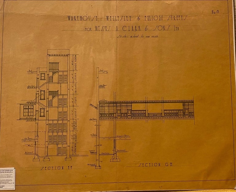 Item #018434 Architectural plan. Warehouse Wellesley & Elliot Streets. A Clark, Sons.