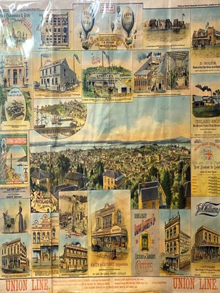 Item #018444 Advertising Poster, View of Auckland from Windmill. New Zealand Herald, Auckland...