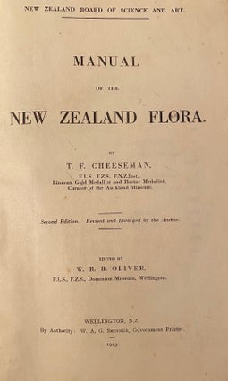 Item #018505 Manual of the New Zealand Flora. Thomas Frederick CHEESEMAN