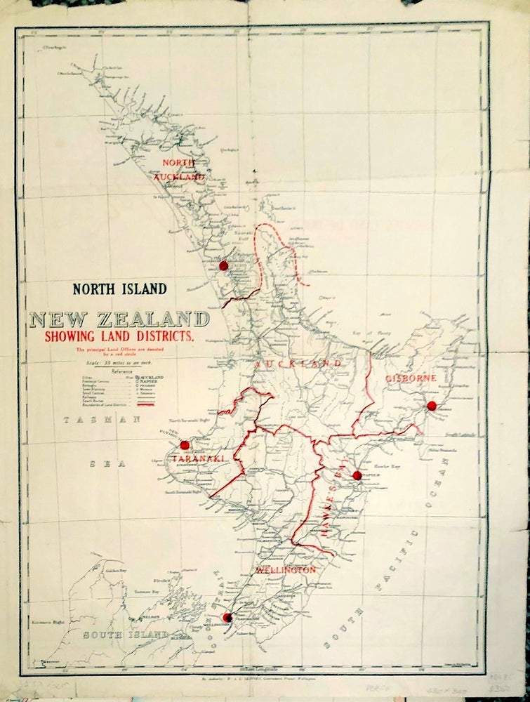 Item #018685 New Zealand, North and South Islands showing Land Districts