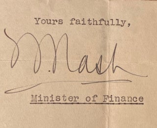 Item #018770 Signature. Sir Walter Nash
