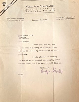 Item #018771 Typed signed letter. Eelyn Creeley