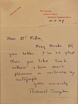 Item #018805 Autograph letter signed. Richard Compton
