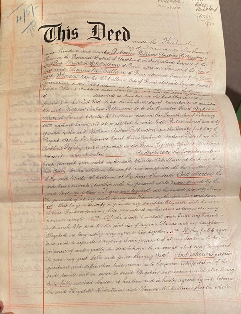 Item #018856 Conveyance document