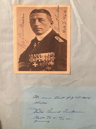 Item #018893 Signed photograph and signed slip. Felix Count Luckner