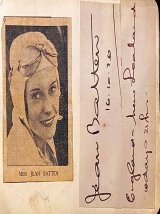 Item #018895 Signed printed card. Jean BATTEN