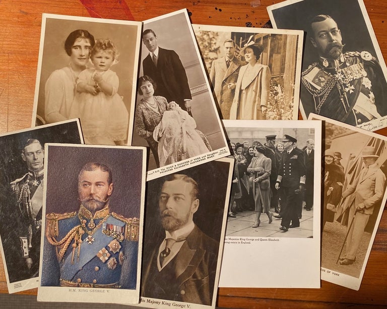 Item #018969 Photograph postcards of King George V, King George VI and Queen Elizabeth, Princess Elizabeth. Royal photographs.