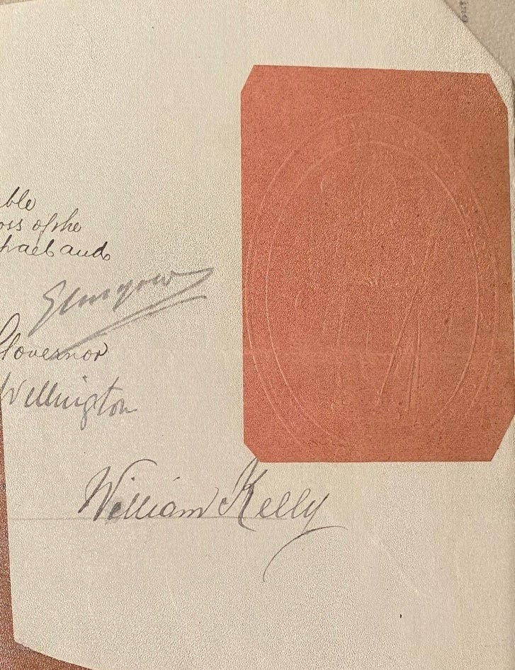Item #019017 Signed paper slip. Lord Glasgow.