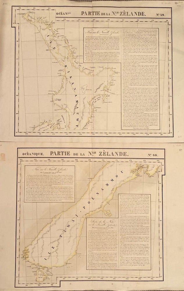Item #019025 Oceanique. Partie de la Nle. Zelande. maps No. 59 and 60. Philippe VANDERMAELEN.