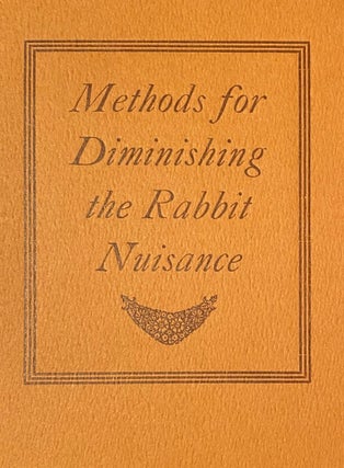 Item #019109 Papers Relating to Methods for Diminishing the Rabbit Nuisance