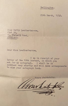 Item #019191 Signed typed letter. Oscar Natzke