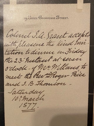 Item #019209 ALS: Colonel J. A. Grant. J. A. Grant