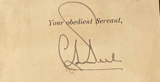 Item #019218 Autograph. Sir Chartles Lennox Peel