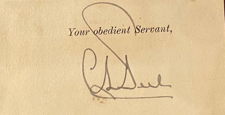 Item #019218 Autograph. Sir Chartles Lennox Peel.