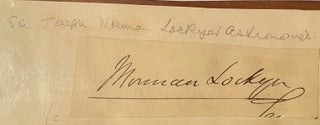 Item #019221 Signature. J. N. Lockyer