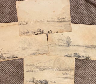 Item #019223 Collection of pencil drawings from 1865 of New Zealand scenes