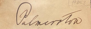 Item #019253 Signature of Lord Palmerston. Lord Palmerston