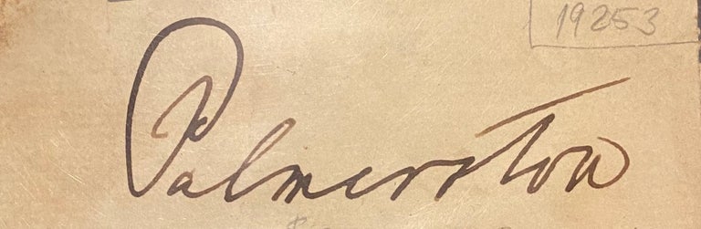 Item #019253 Signature of Lord Palmerston. Lord Palmerston.