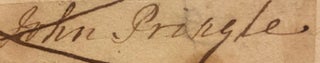 Item #019256 Signature of John Pringle. John Pringle, Major Generall
