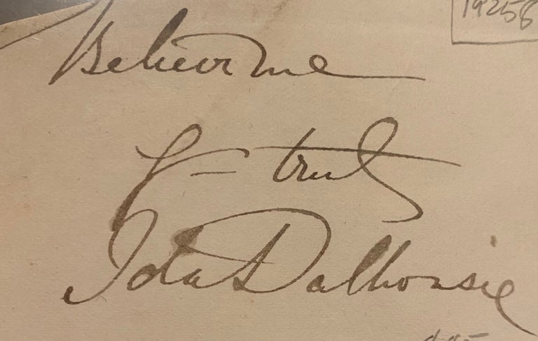 Item #019258 Signature of Ida Dalhousie. Lady Ida Dalhousie.