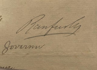 Item #019266 Signature of Lord Ranfurly. Lord Rafurly