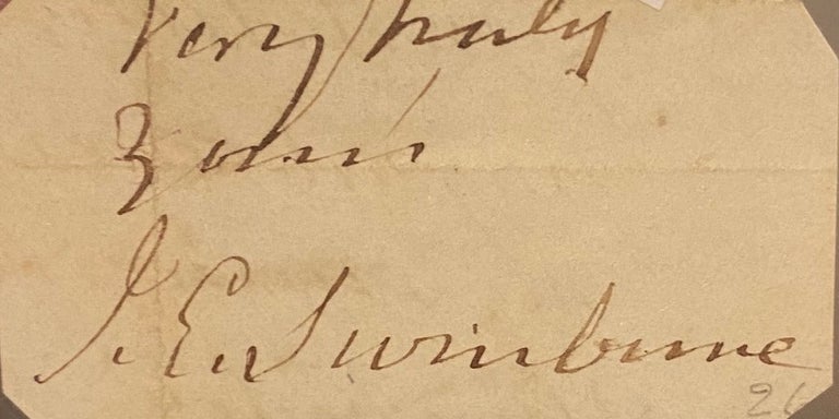 Item #019268 Signature of Swinburne. Algernon Charles Swinburne.