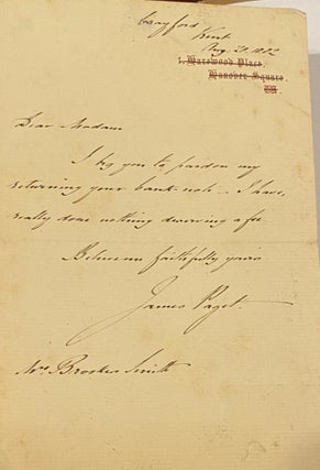 Item #019271 ALS . Hand written signed note. Sir James Paget