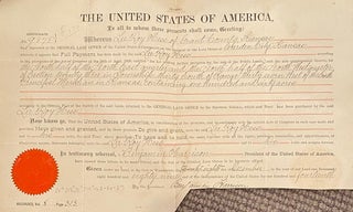 Item #019290 US Land Transfer document. Benjamin Harrison, President