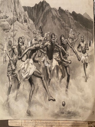 Item #019323 Primitive football in the tropics, Somali boys enjoying a game near the crater of...
