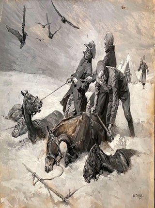Item #019324 A snow storm in Cape Colony:. Waterolour painting