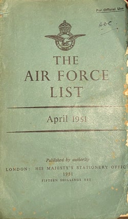 Item #019331 The Airforce List, April 1951