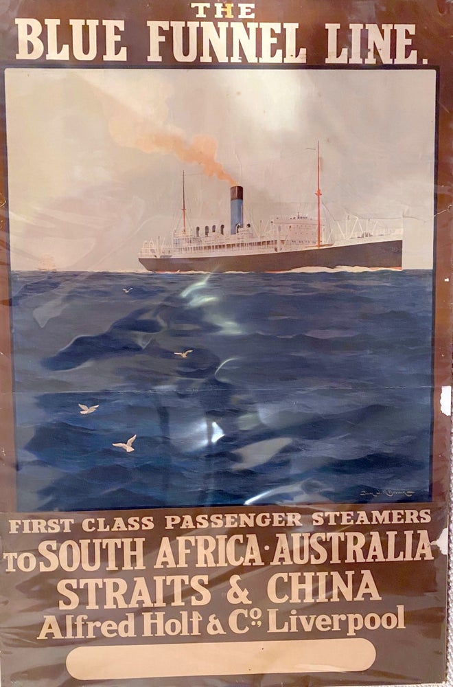 Item #019345 The Blue Funnel Line Poster. Alfred Holt and Co.