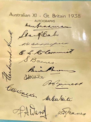 Item #019420 Don Bradman and 1938 Australian Cricket eleven. Don Bradman