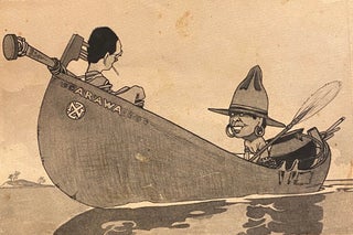 Item #019558 Sketch of Maori and European men in a canoe