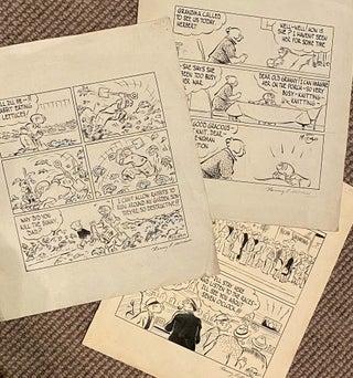 Item #019559 Three original cartoons. Harry R. Mitchell