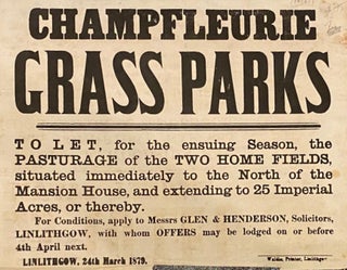 Item #019561 Champfleurie Grass Parks. Broadsheet