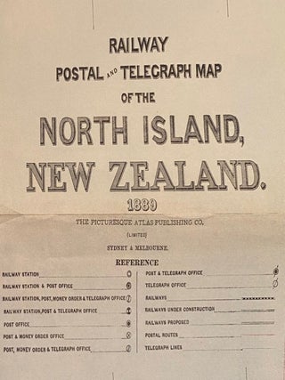 Railway, Postal and Telegraph Map of the North Island New Zealand. 1889